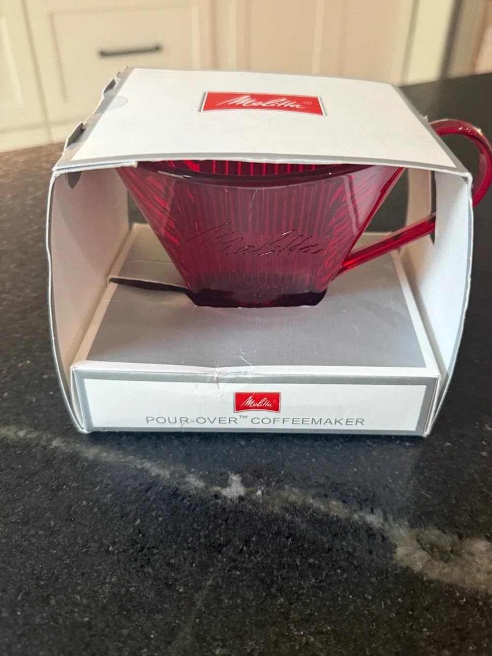☕️ Melitta Signature Series 1-Cup Pour-Over Coffeemaker – Translucent Red